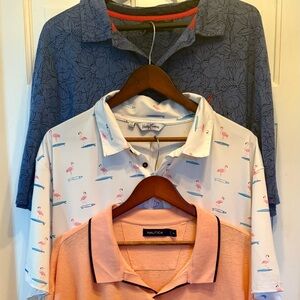 Bundle of 3 Men’s Polo’s 3XL, 1 Kenny Flowers, 2 Nautical. EUC